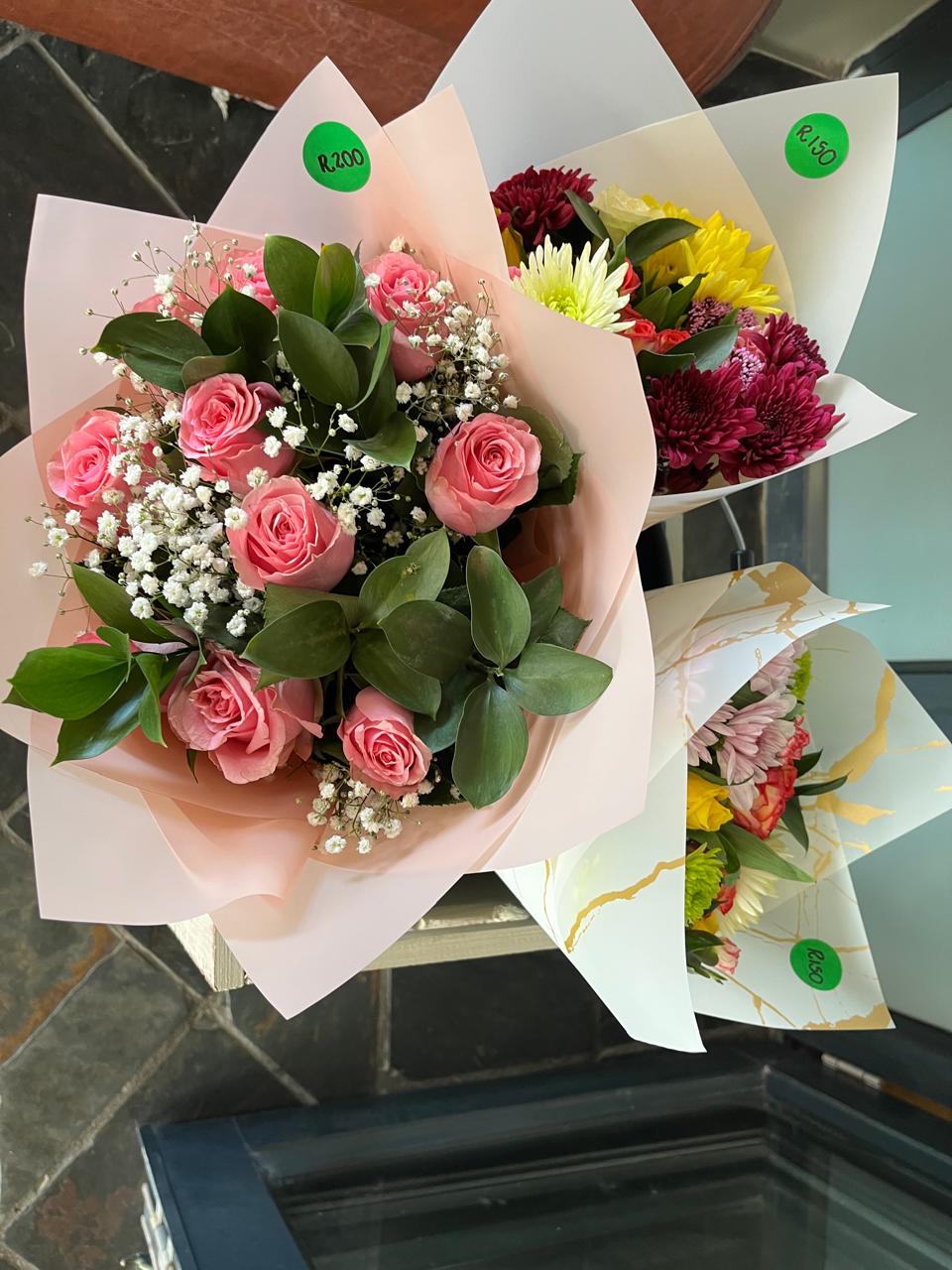 Fresh pink rose bouquet